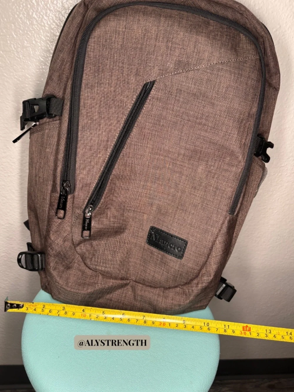 Mancio Brown Laptop Travel Backpack USB Charging Port Multiple Compartments